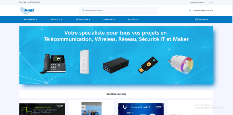 Allnetfrance.fr | Technology Used: Html5,CSS3,Bootstrap, jQuery, Laravel